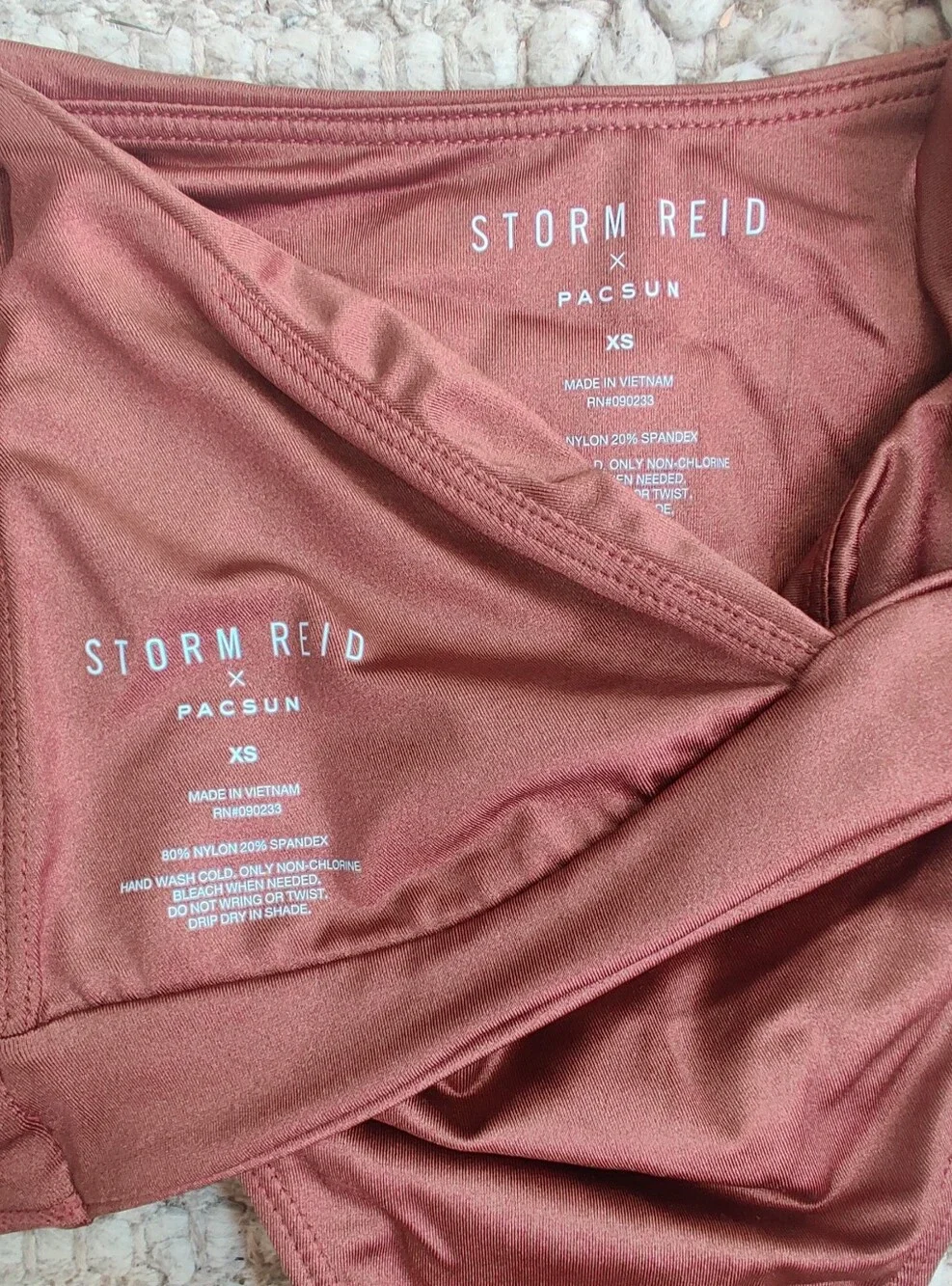 Storm Reid x PacSun Chloe Wrap Bikini Set in brown/terracotta Size Xs